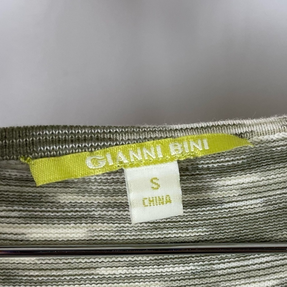 Gianni Bini Small Knit Ruffle Asymmetrical Heather Olive Green Dress Fall Winter - Picture 4 of 6